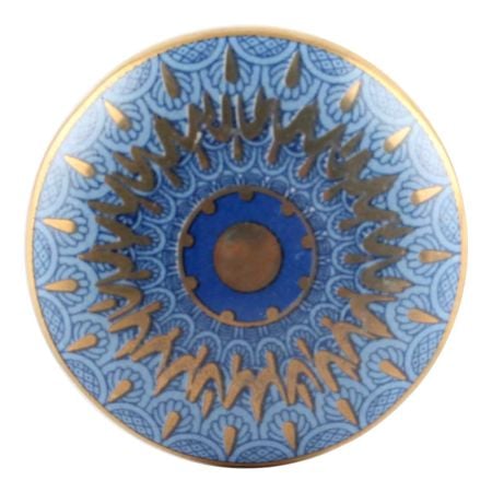 Slate Blue Ceramic Floral Wine Stopper